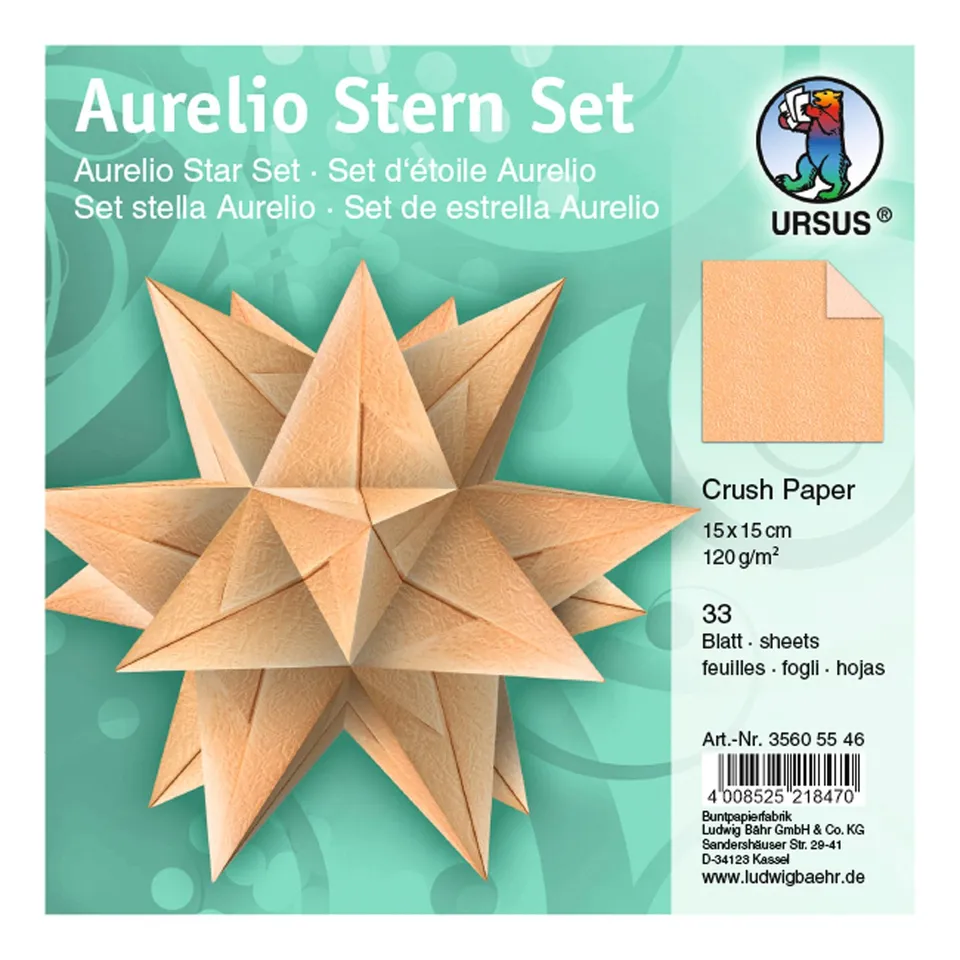 ursus-35605546-faltbl-tter-aurelio-stern-crush-paper-lachs-15-x-15-cm image 1