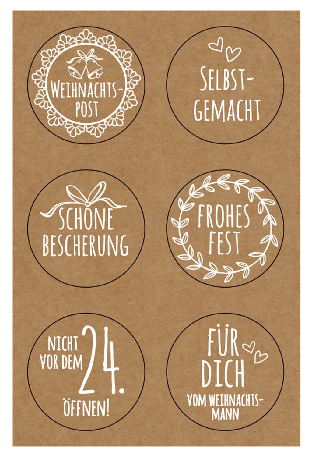 ursus-sticker-weihnachtspost-kraftpapier-24-st-ck-selbstklebend-4-8-cm image 3