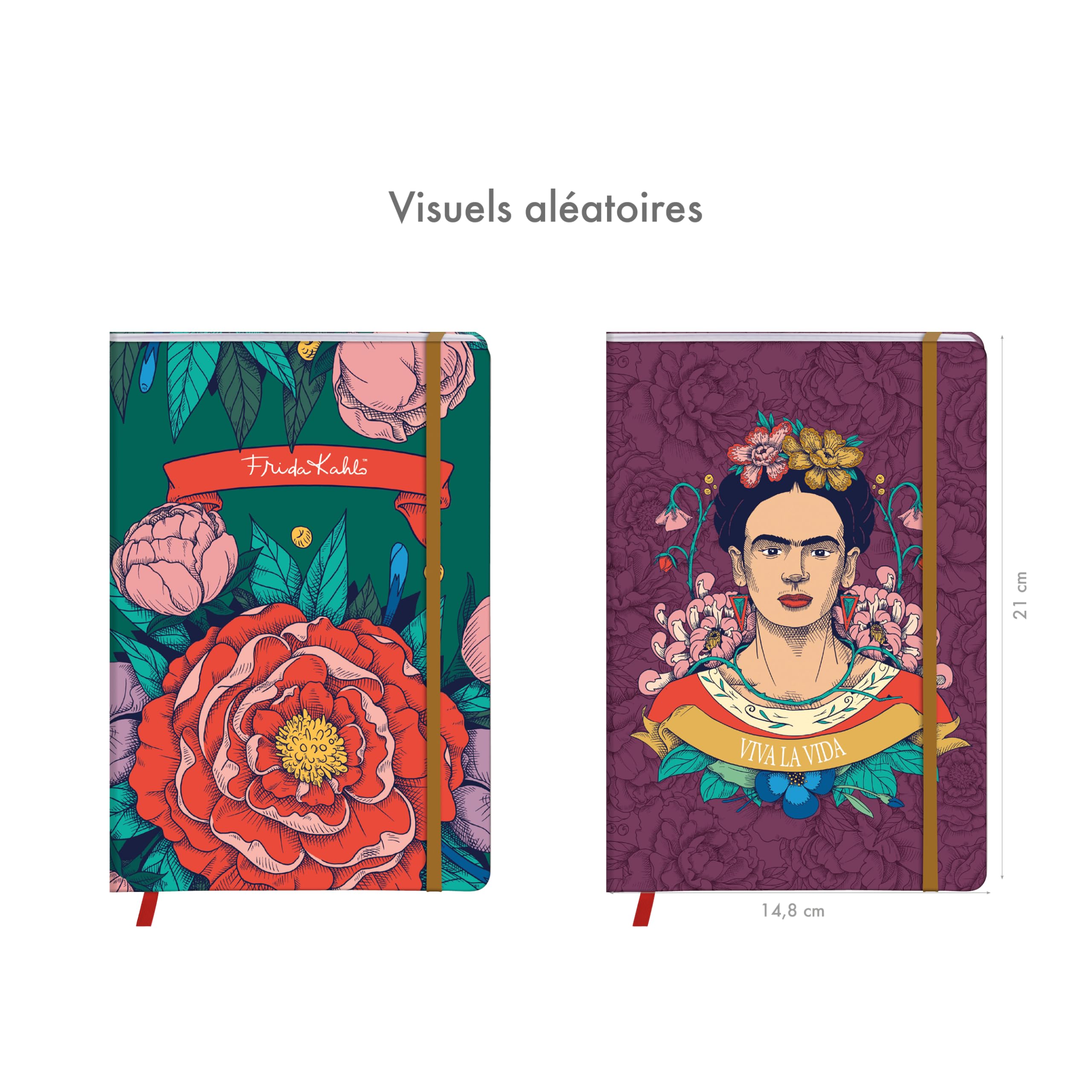 clairefontaine-frida-kahlo-notizbuch-a5-hardcover-liniert-80-blatt-mit-gummiband image 2