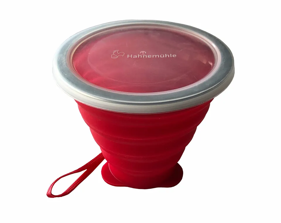 hahnem-hle-malbecher-faltbar-silikon-mit-deckel-270-ml image 1