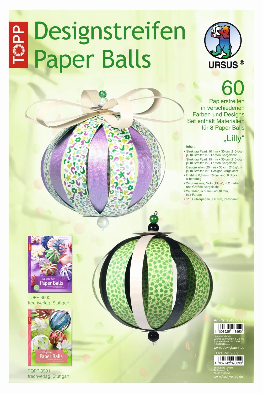 ursus-paper-balls-amelie-bastelset-f-r-8-kugeln-ca-10-cm-60-designstreifen image 8