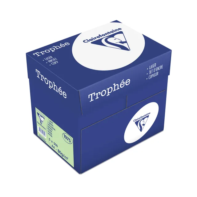 clairefontaine-1975c-troph-e-karton-pastell-druckerpapier-din-a4-80g-gr-n-5-x-50 image 1