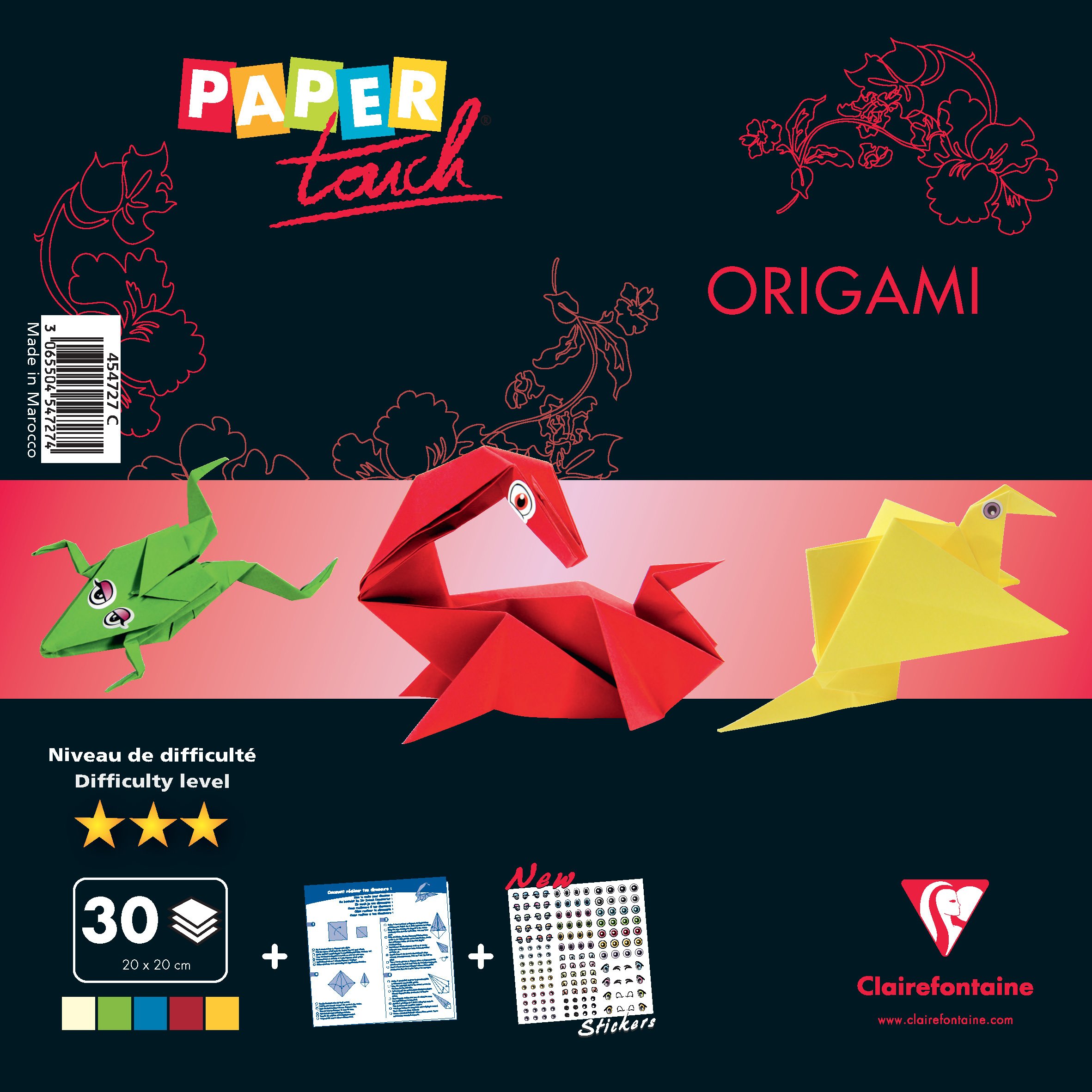 clairefontaine-origami-kit-advanced-level-20-x-20-cm-30-blatt-mehrfarbig image 1