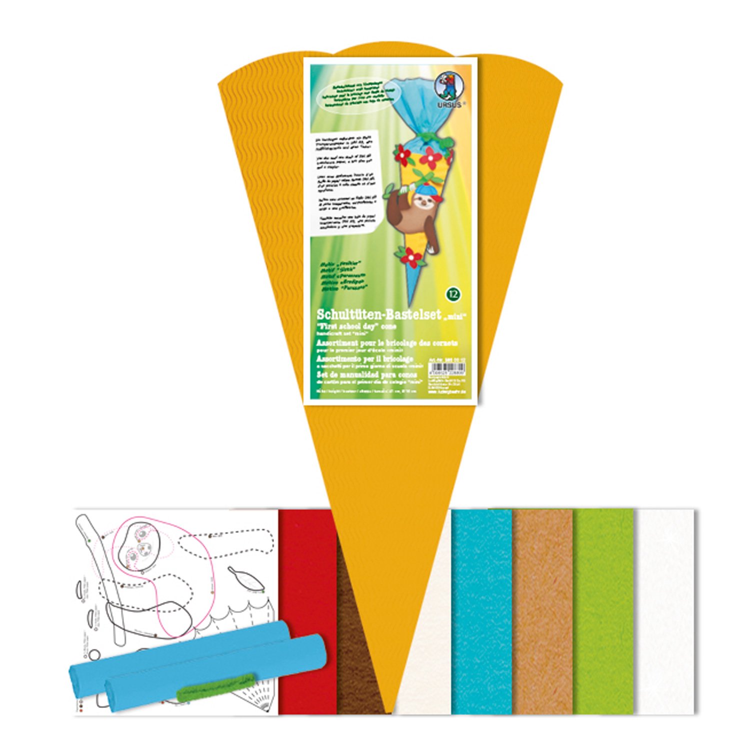 ursus-schult-te-bastelset-mini-faultier-sechseckig-41-cm-zum-selbstbasteln image 2