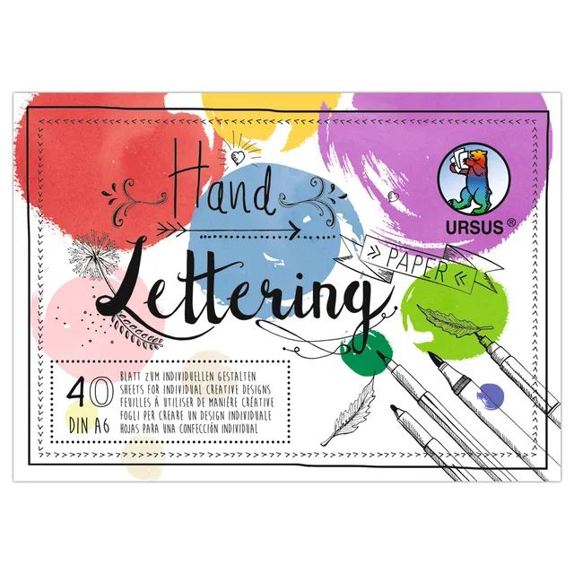 ursus-handlettering-paper-colourful-2498-64-99-40-blatt-din-a6-190-g-m-15-farben image 1