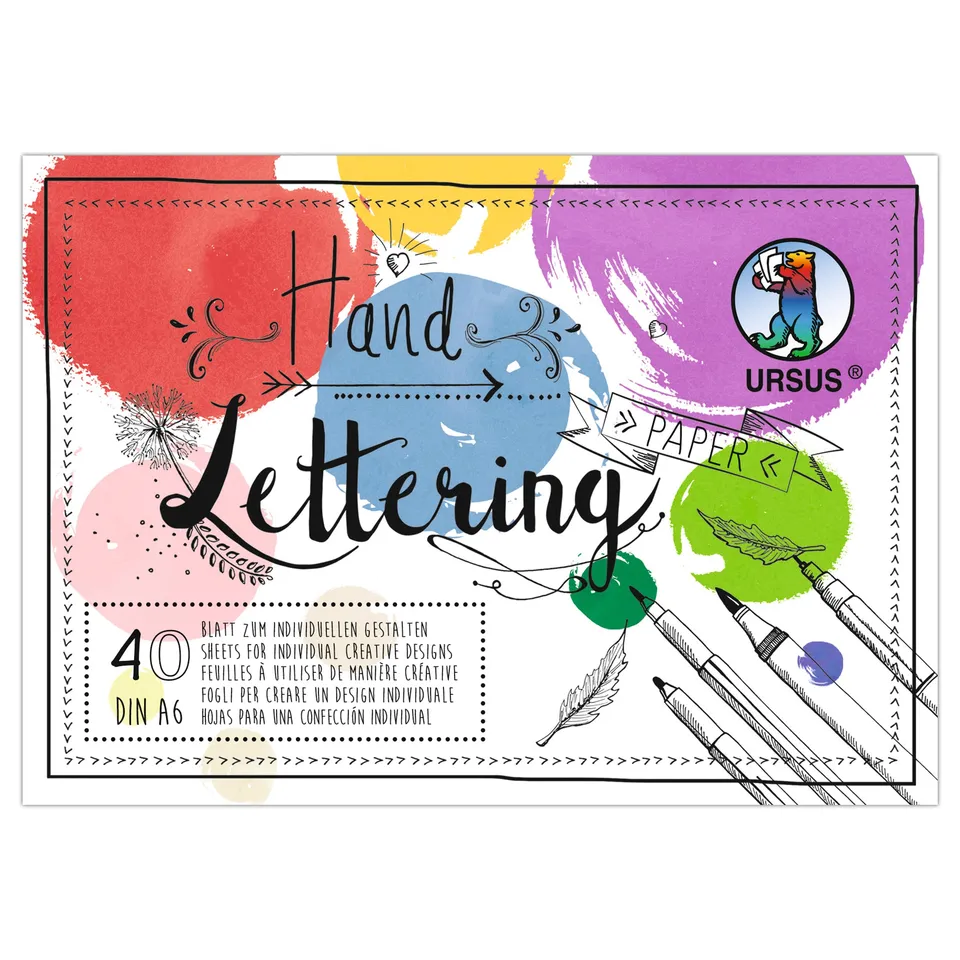 ursus-handlettering-paper-colourful-2498-64-99-40-blatt-din-a6-190-g-m-15-farben image 1