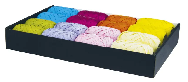 clairefontaine-611401c-bast-set-16-spulen-kunstbast-matt-13-mm-x-20-m-farbig-sor image 1