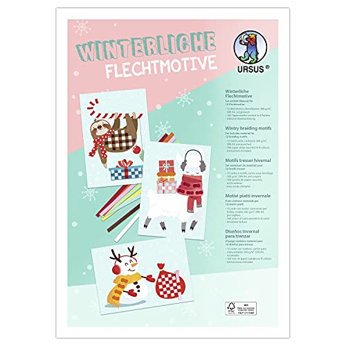 ursus-28240099f-winter-flechtbilder-bastelset-12-a4-motive-160-streifen-ab-3-jah image 3