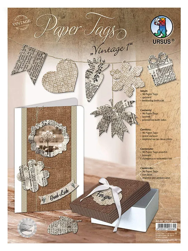 ursus-40980001-paper-tags-vintage-1-alte-zeitung-96-teile-300-g-qm image 1