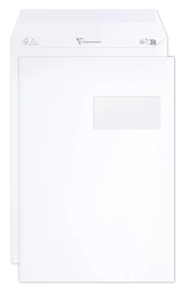 clairefontaine-10250c-versandtaschen-c4-mit-fenster-120g-wei-250-st-ck image 1
