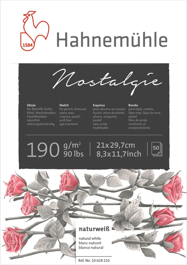 hahnem-hle-skizzenpapier-nostalgie-190-g-m-a4-block-50-blatt image 1