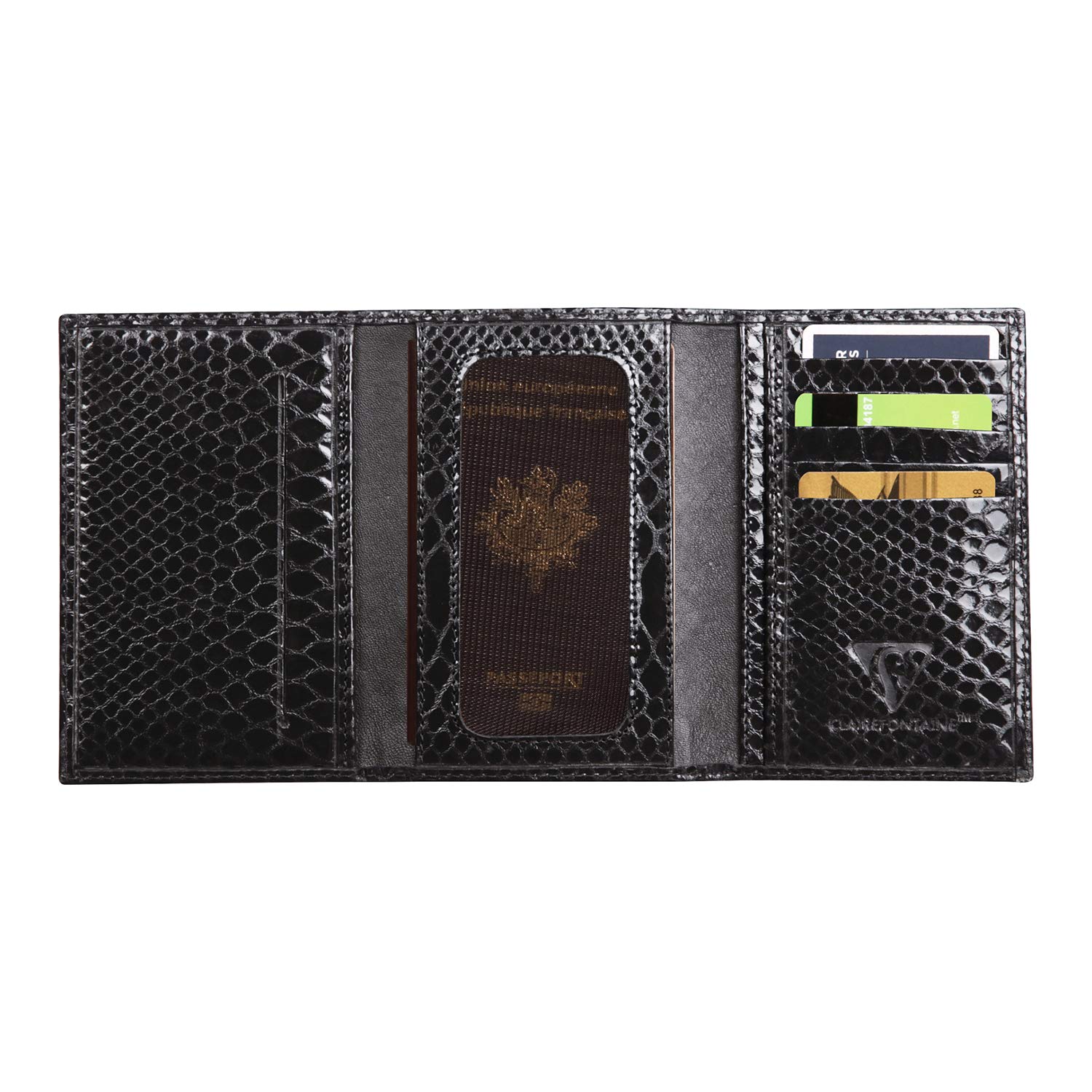 clairefontaine-dokumentenmappe-kartenetui-leder-10x15x1-5-cm-schwarz-python image 5