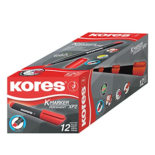 kores-k-marker-xp2-permanent-marker-rot-keilspitze-12-st-ck image 7