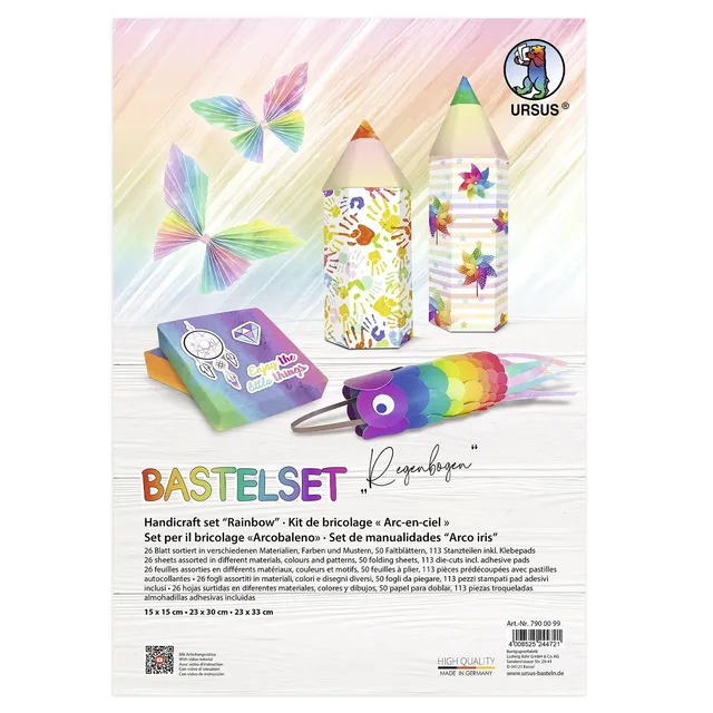 ursus-bastelset-regenbogen-materialmix-mit-papier-faltbl-ttern-und-stanzteilen image 1
