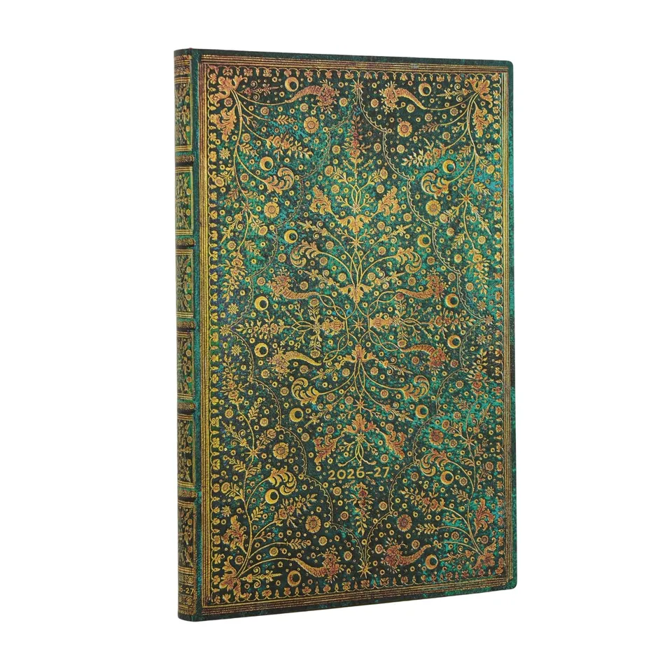 paperblanks-18-monatskalender-2027-smaragdblume-maxi-vertikal-1-woche-2-seiten image 1