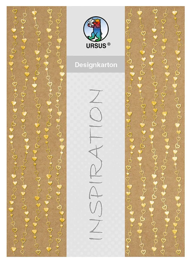 ursus-62384603f-designkarton-selection-herzen-gold-din-a4-250-g-qm-25-blatt-kraf image 1