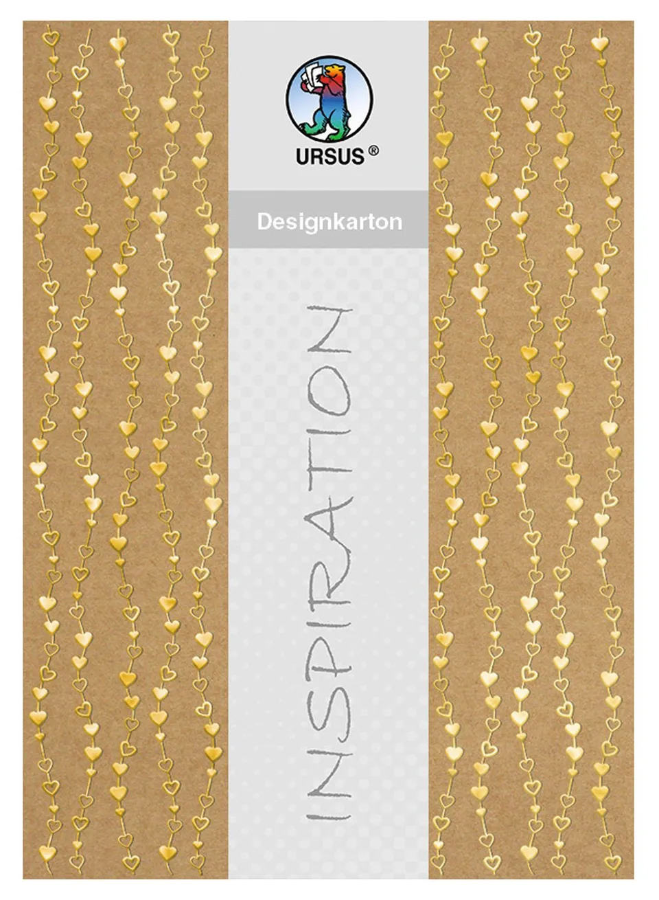 ursus-62384603f-designkarton-selection-herzen-gold-din-a4-250-g-qm-25-blatt-kraf image 1