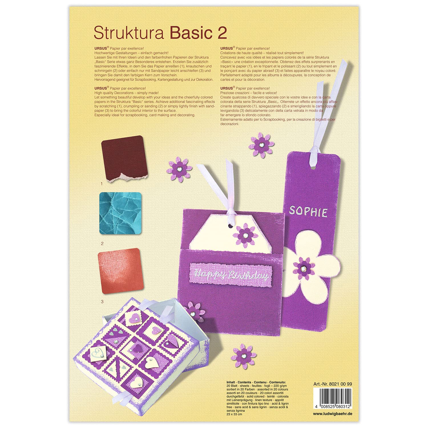 ursus-80010006-bastelkarton-struktura-basic-1-rubinrot-23-x-33-cm-5-blatt image 3