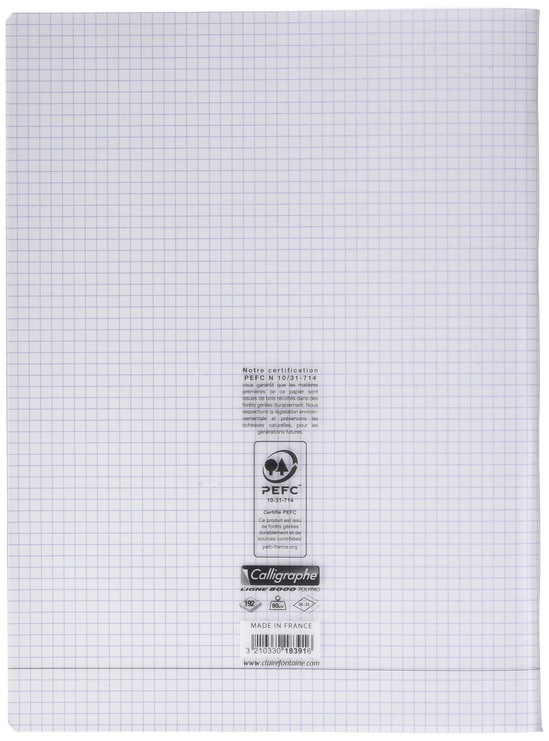 clairefontaine-calligraphe-schulheft-din-a4-24x32cm-kariert-96-blatt-transparent image 2