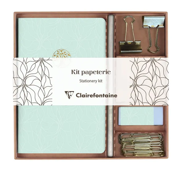 clairefontaine-116095c-schreibwarenset-inspire-11-x-17-cm-notizheft-bleistift-zu image 1