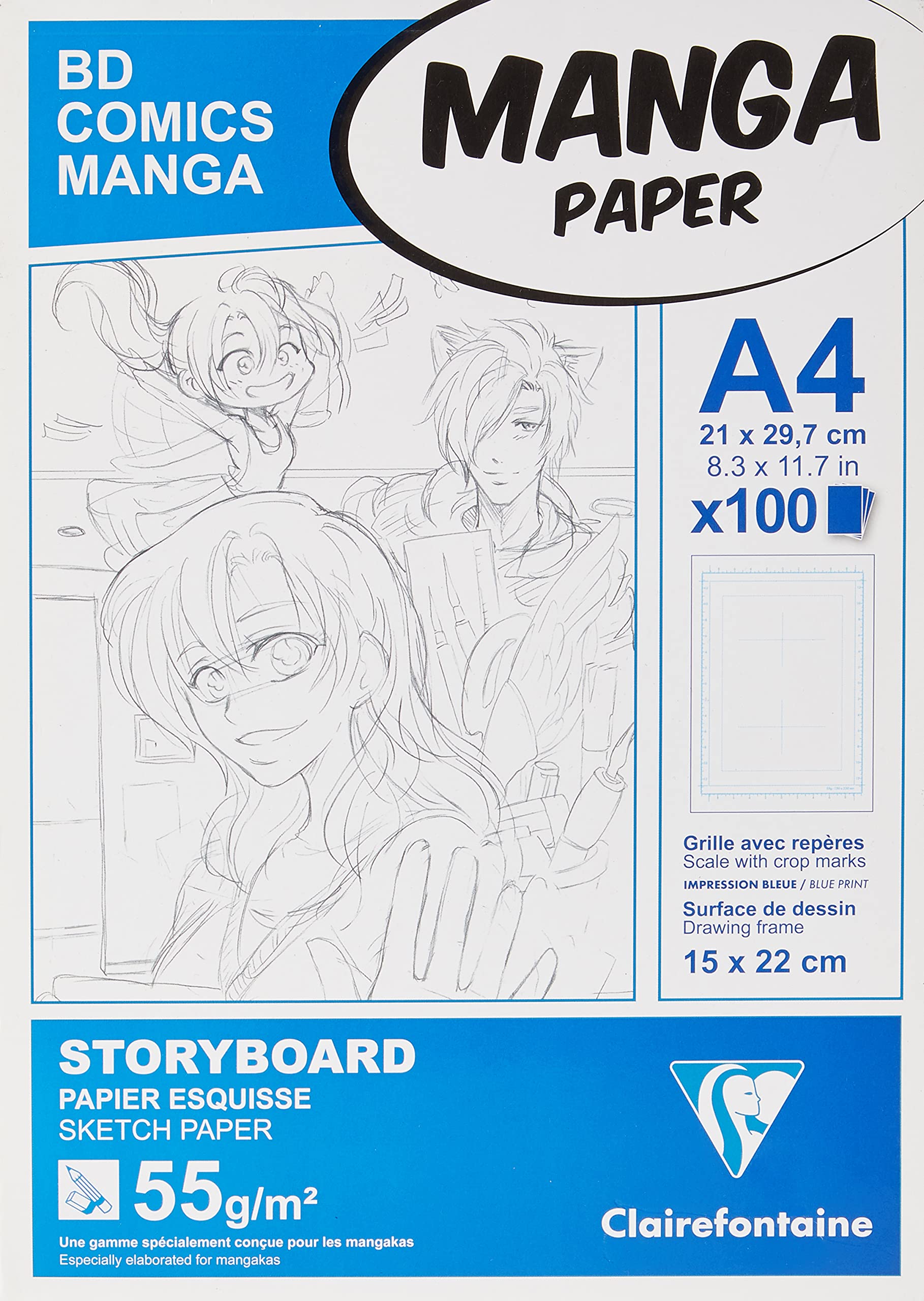 clairefontaine-94037c-manga-block-storyboard-din-a4-100-blatt-55-g-wei image 5