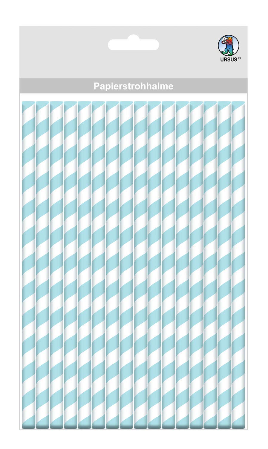 ursus-56750007-papierstrohhalme-mit-streifen-hellblau-s-19-5-cm-x-0-6-cm-24-st-c image 1