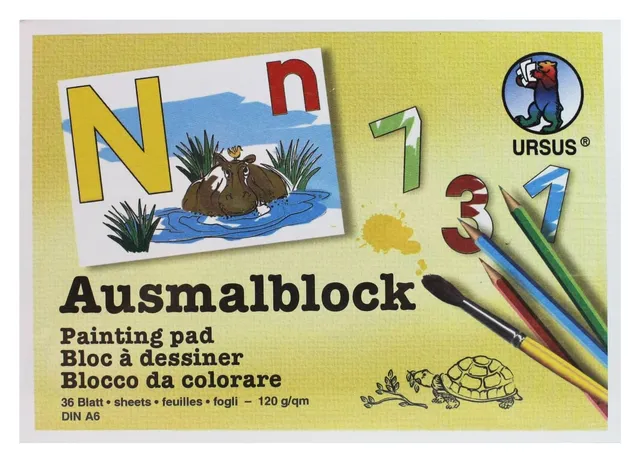 ursus-6410099-ausmalblock-buchstaben-und-zahlen-din-a6-36-blatt image 1