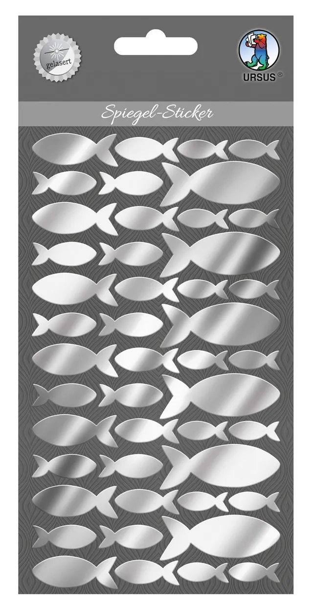 ursus-75080004-spiegel-sticker-fische-46-selbstklebende-acrylglas-sticker-in-ver image 1