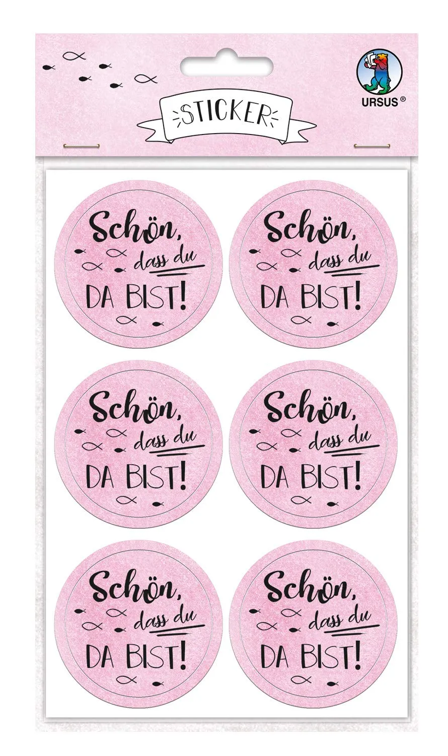 ursus-sticker-sch-n-dass-du-da-bist-rosa-selbstklebende-deko-sticker-ca-4-8-cm-2 image 1