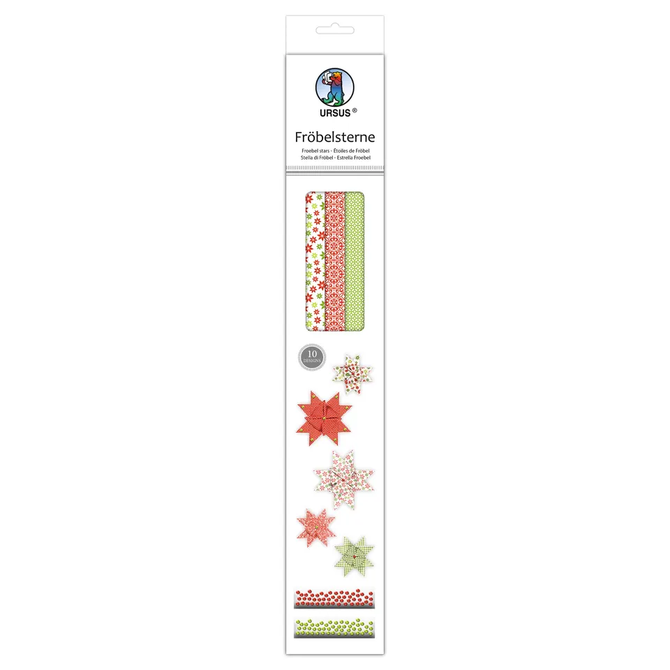 ursus-34700000f-papierstreifen-f-r-fr-belsterne-rot-gr-n-60-streifen-in-2-gr-en- image 1