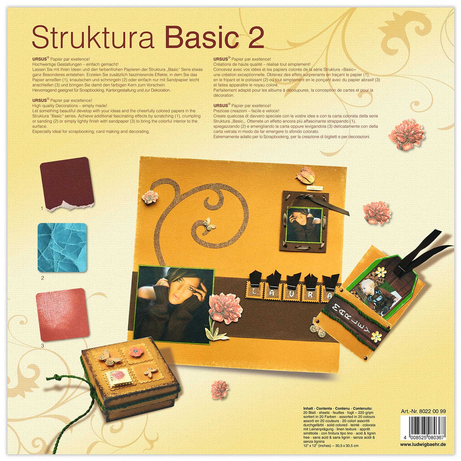 ursus-struktura-basic-2-bastelblock-30-5-x-30-5-cm-20-blatt-in-20-farben-220-g-q image 3