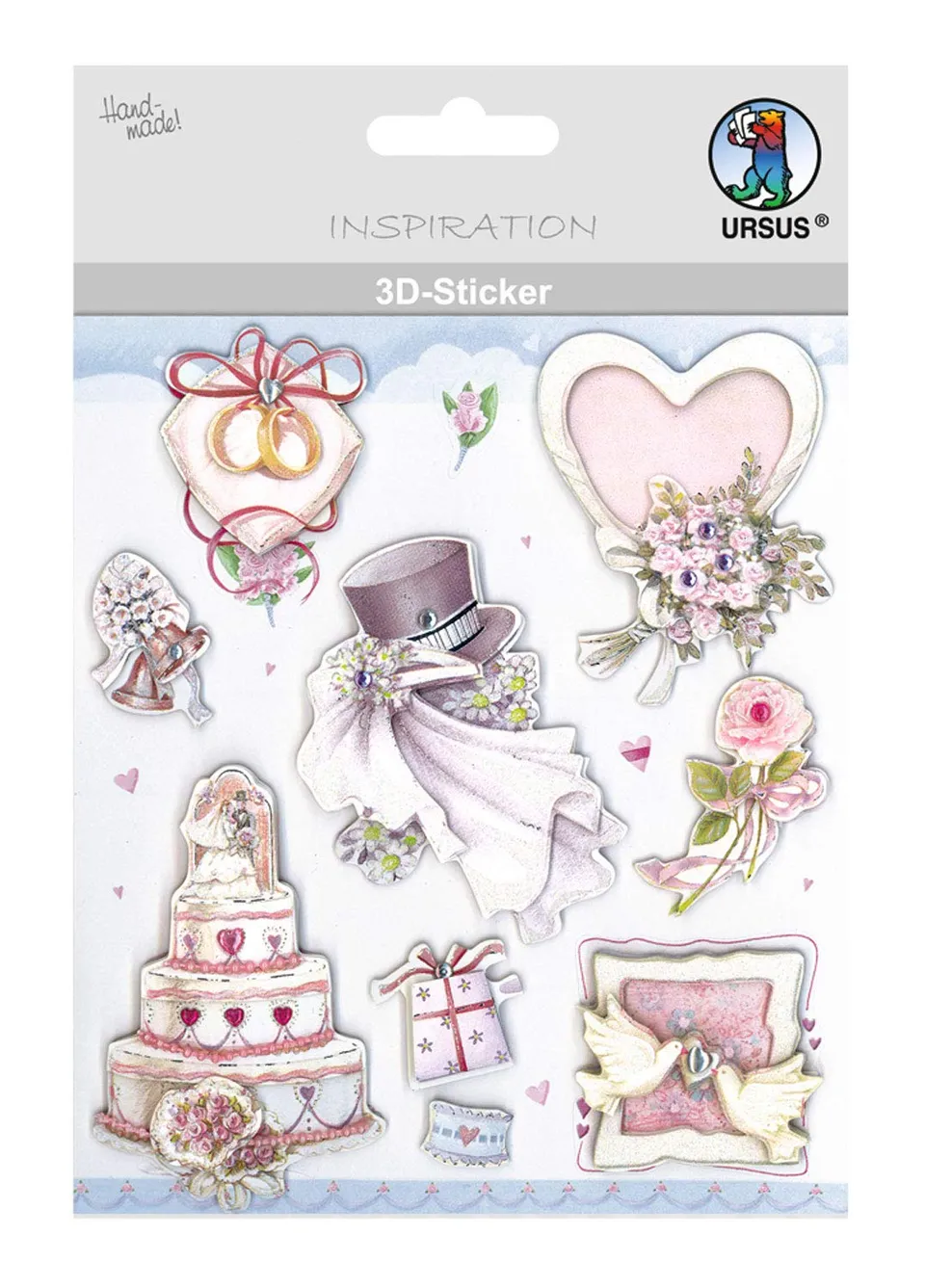 ursus-3d-sticker-hochzeit-selbstklebend-mehrlagig image 1
