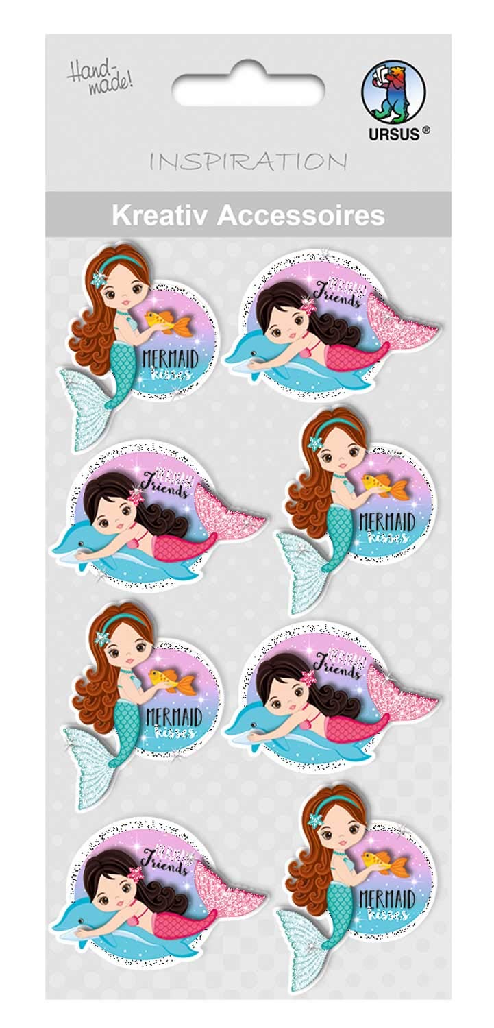 ursus-564000354f-kreativ-accessoires-meerjungfrau-1-selbstklebend-mermaid-8-st-c image 1