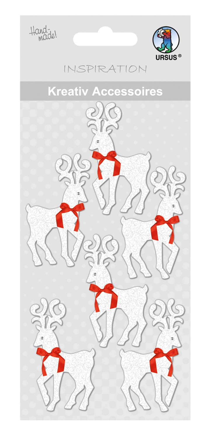 ursus-564000291-kreativ-accessoires-rentier-silber-selbstklebende-weihnachts-sti image 1