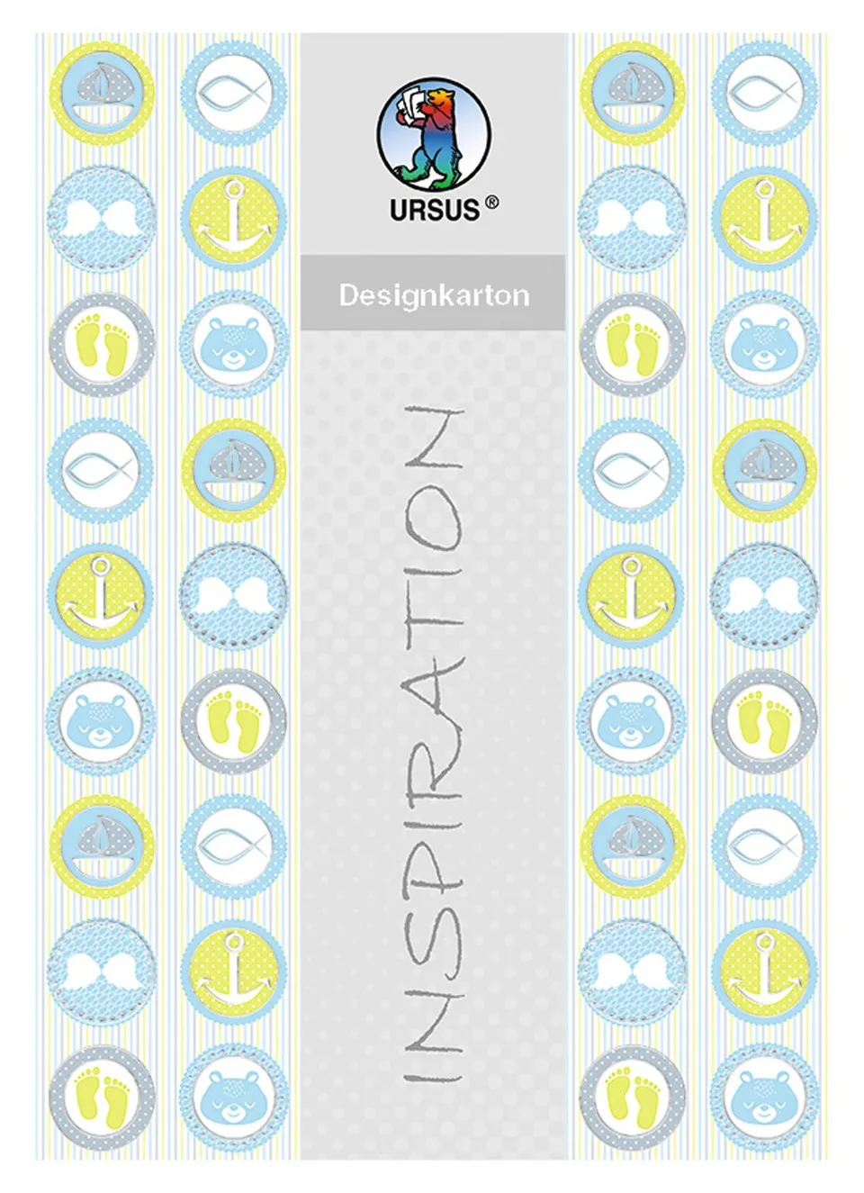ursus-62364601f-designkarton-meine-taufe-jungen-din-a4-200-g-qm-25-blatt-silber- image 1