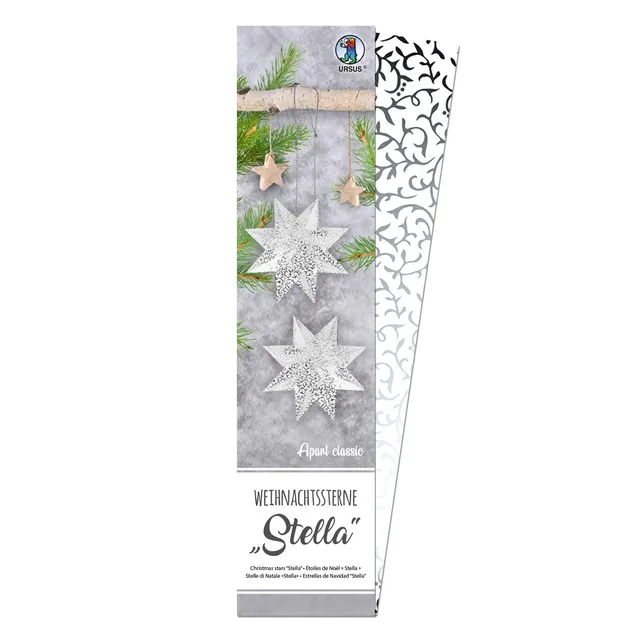 ursus-weihnachtsstern-stella-apart-classic-faltstern-set-wei-silber-folie image 1