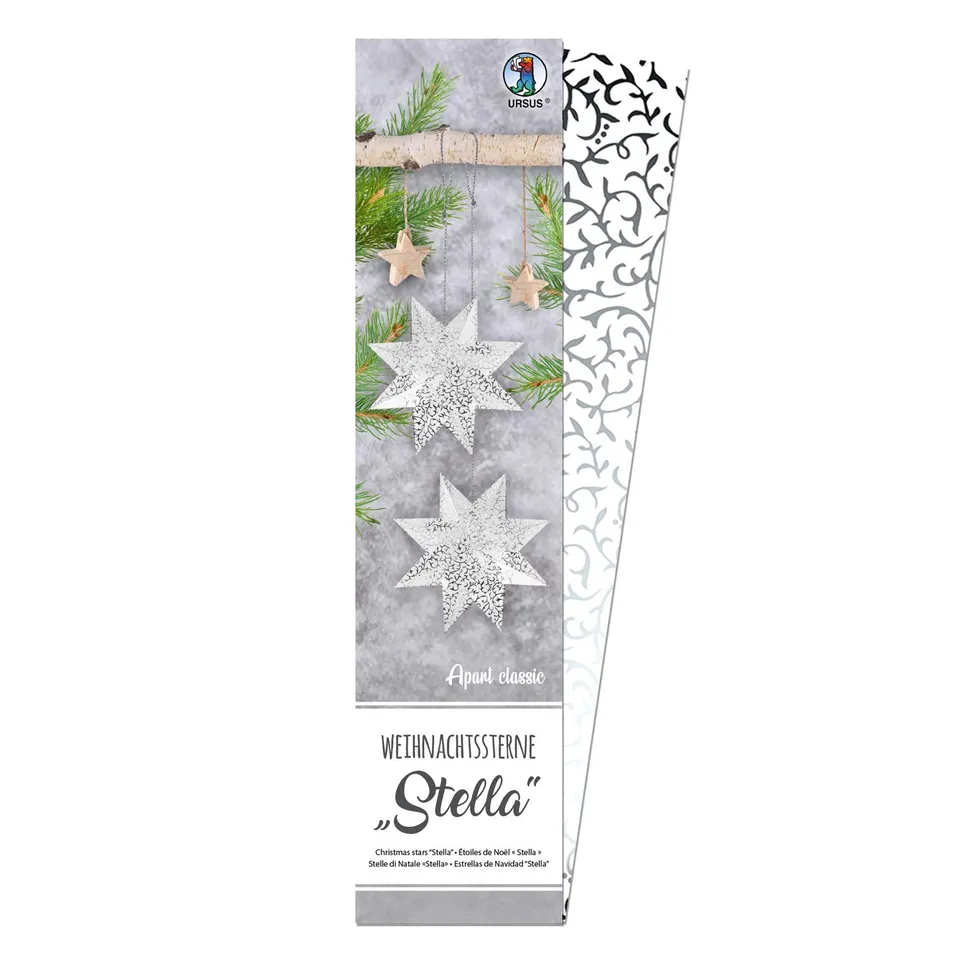 ursus-weihnachtsstern-stella-apart-classic-faltstern-set-wei-silber-folie image 1