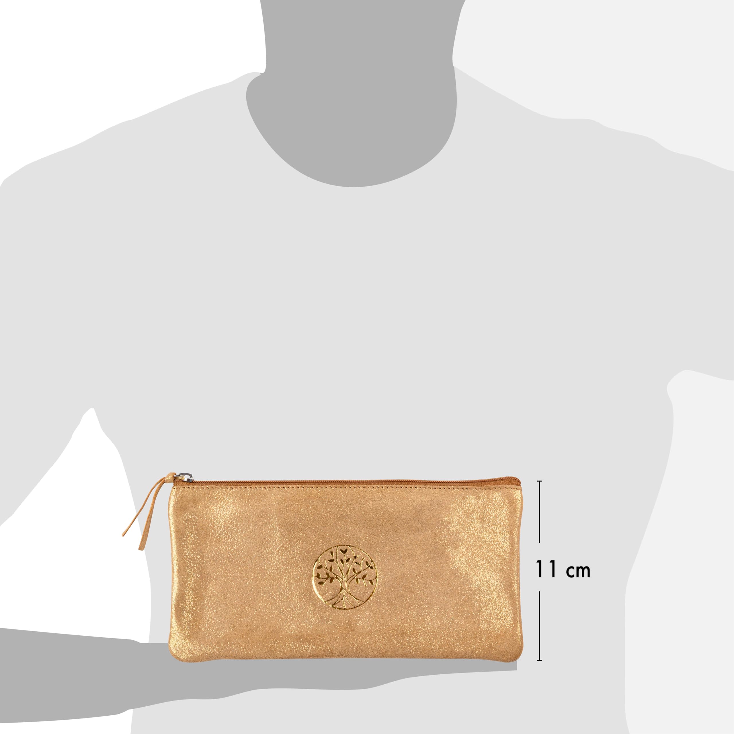 clairefontaine-inspire-116289c-schlamperm-ppchen-leder-22x11-cm-gold-baum-stanzu image 2
