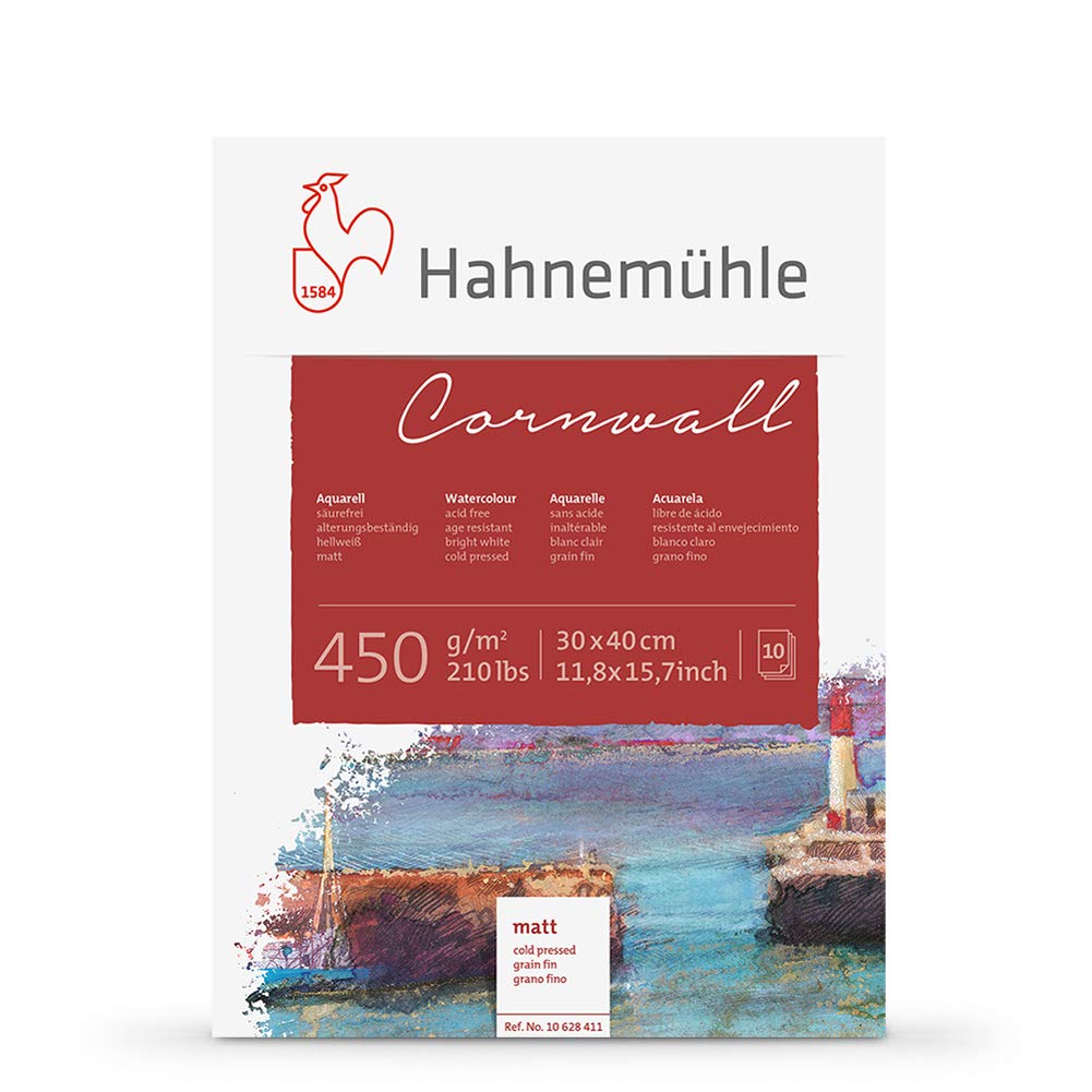hahnem-hle-cornwall-aquarellblock-30x40-cm-450-g-m-matt-10-blatt image 1