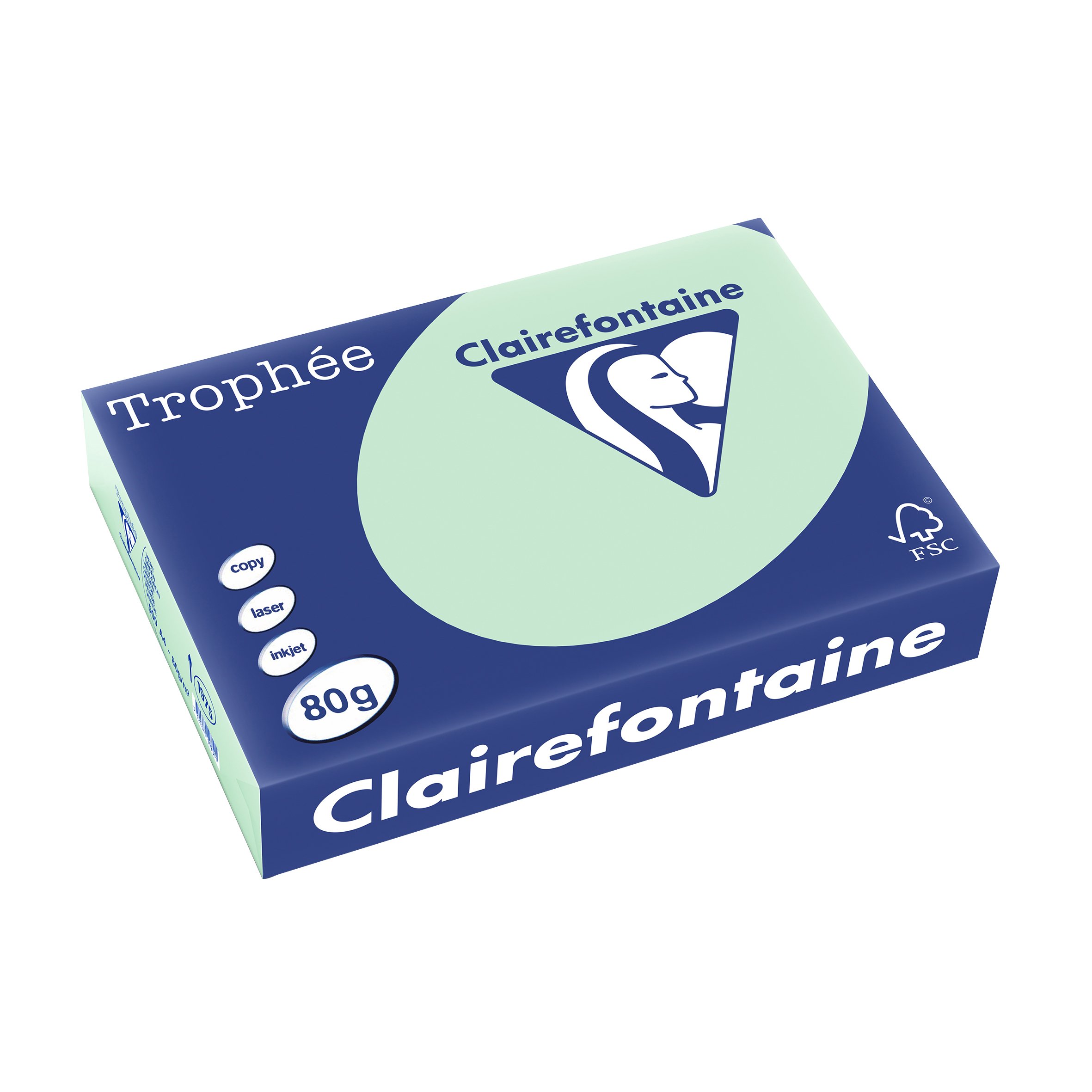 clairefontaine-1975c-troph-e-karton-pastell-druckerpapier-din-a4-80g-gr-n-5-x-50 image 3