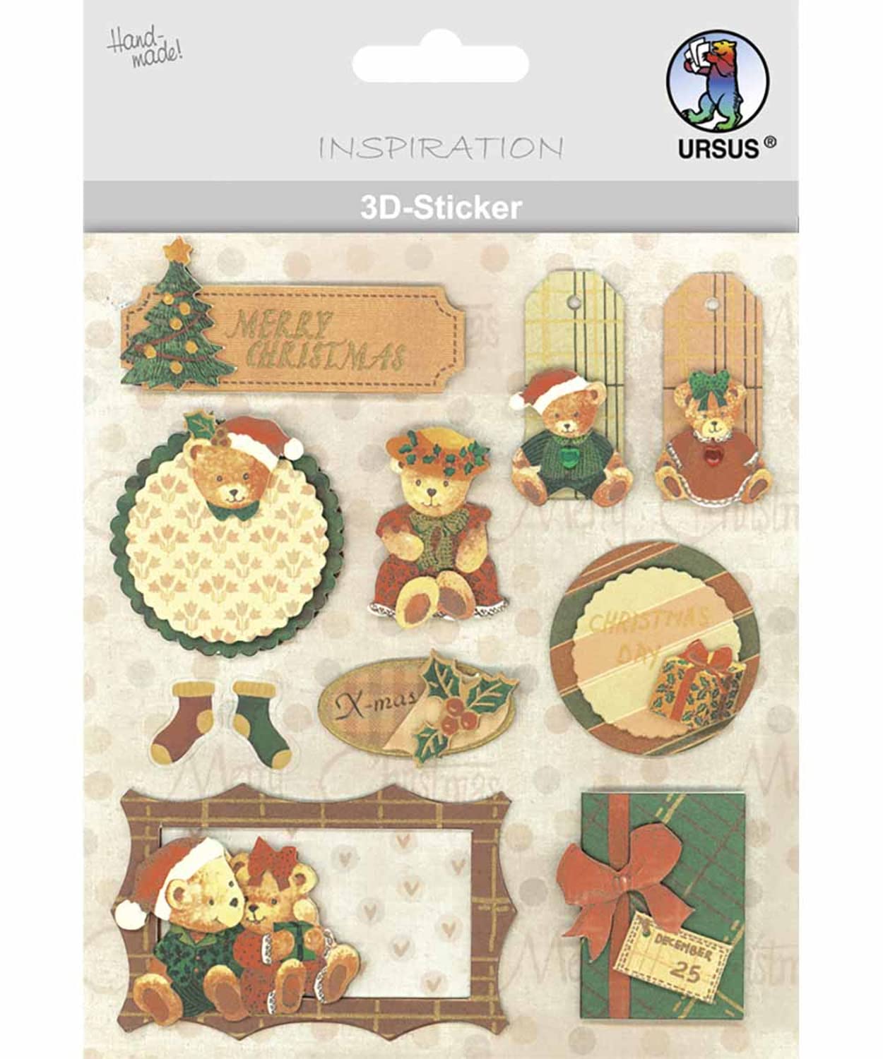 ursus-56330010-3d-sticker-set-christmas-7-bogen-selbstklebend image 6