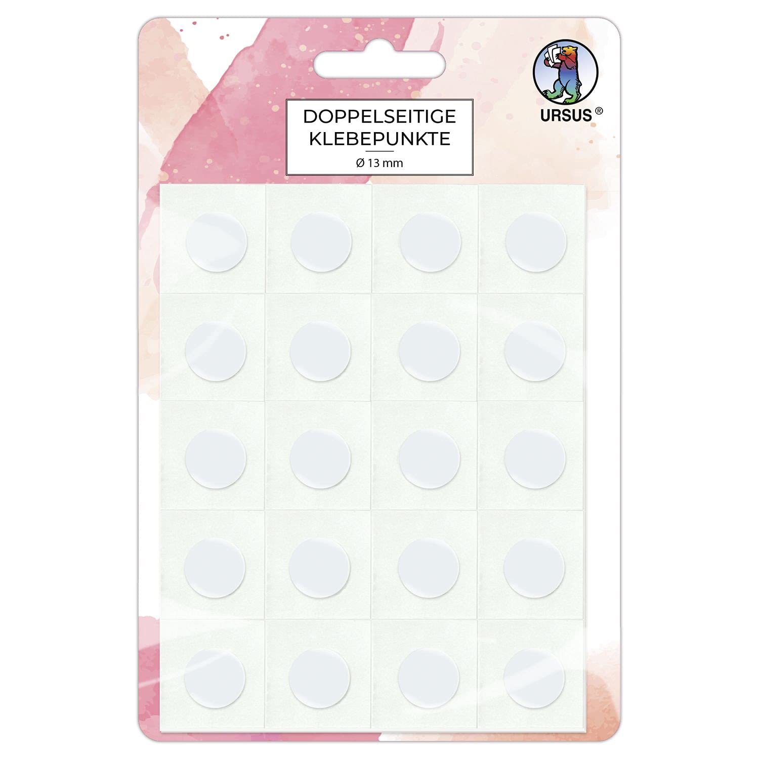 ursus-44060000-doppelseitige-klebepunkte-13-mm-100-st-ck-transparent-permanent image 1