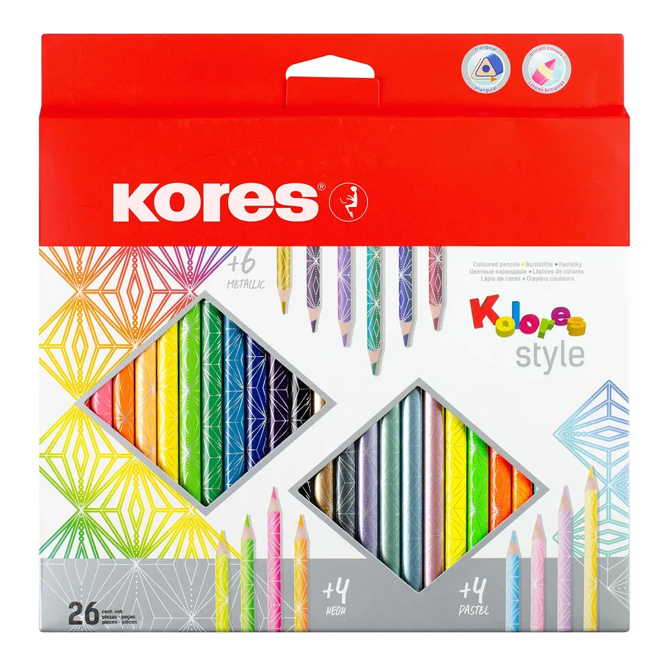kores-kolores-style-buntstifte-26-farben-metallic-neon-pastell-bb93320 image 1