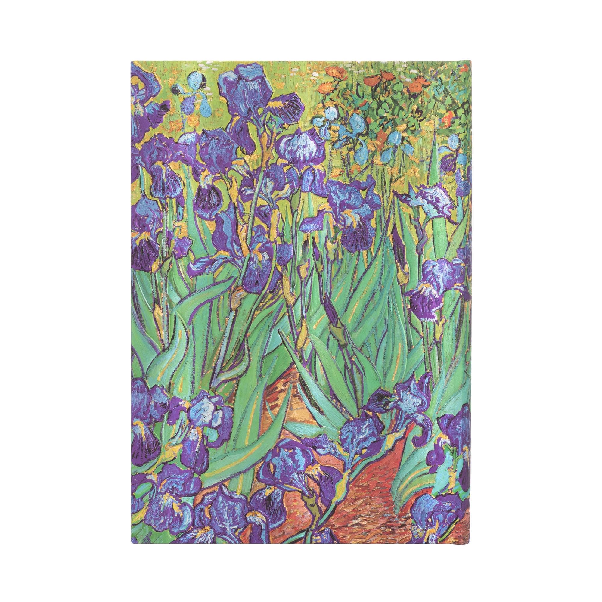 paperblanks-van-gogh-s-irises-midi-notizbuch-blanko-hardcover-mit-gummiband image 2