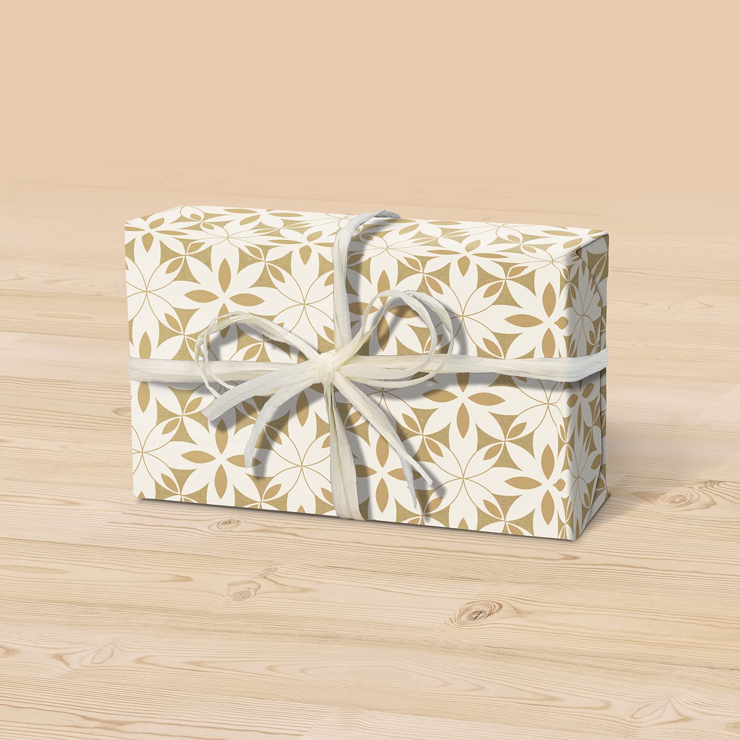 clairefontaine-tiny-rolls-geschenkpapier-kraft-blumen-gold-wei-5m-x-0-35m image 6