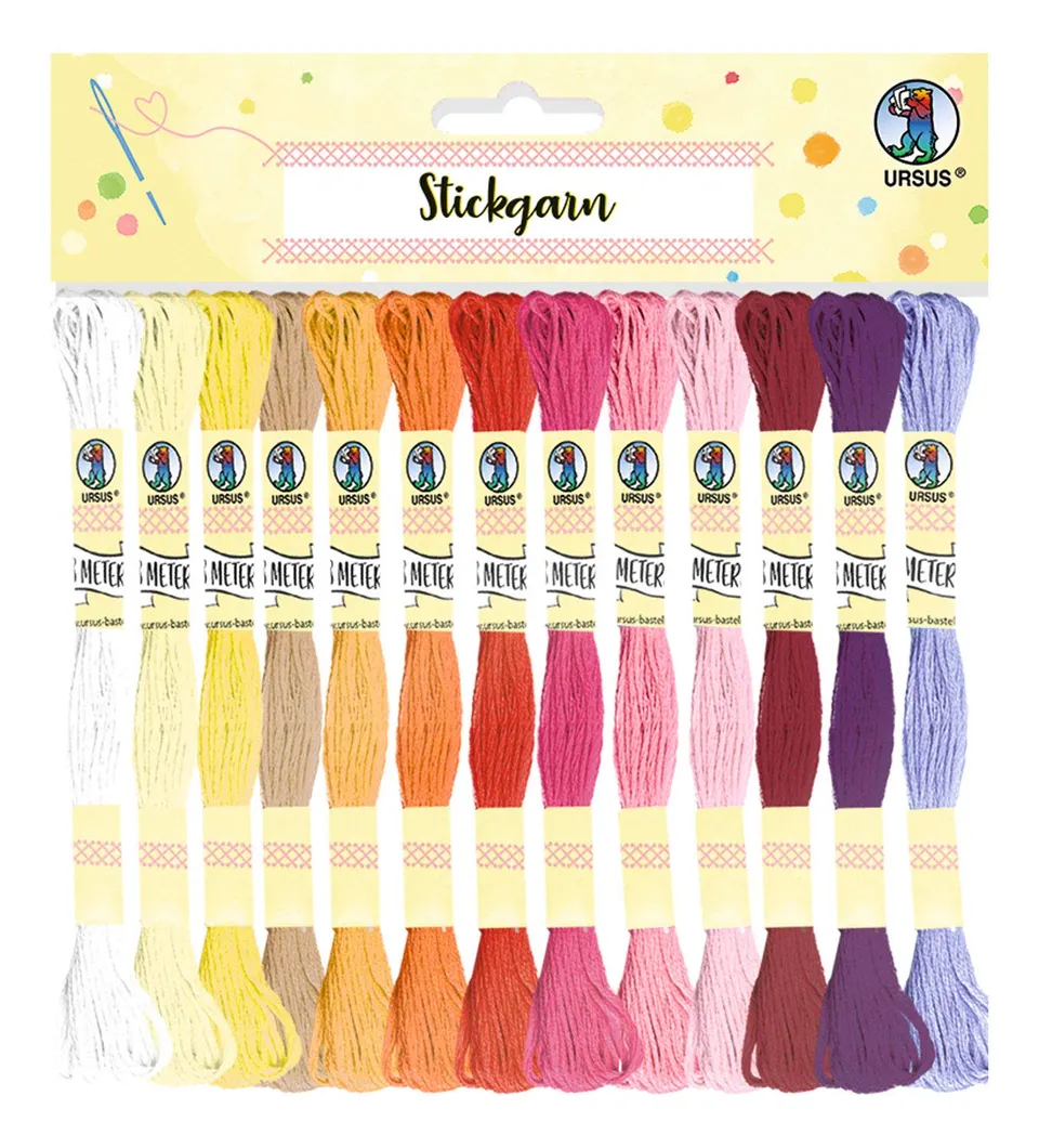 ursus-stickgarn-baumwolle-52-docken-8-m-in-26-farben-zum-sticken-und-basteln image 1