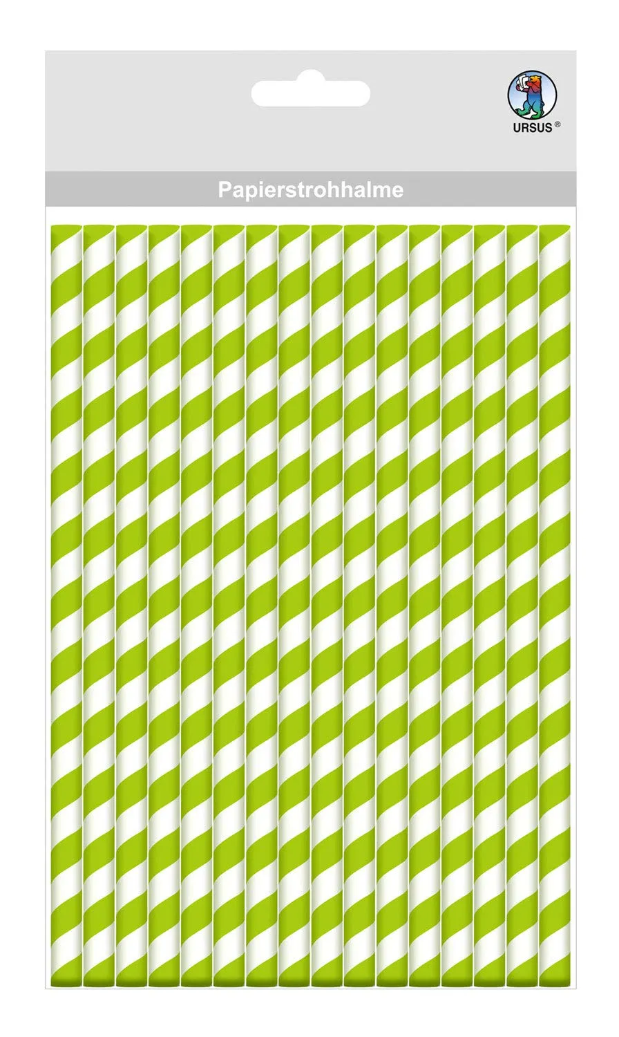ursus-56750006-papierstrohhalme-streifen-gr-n-s-19-5-cm-24-st-ck image 1