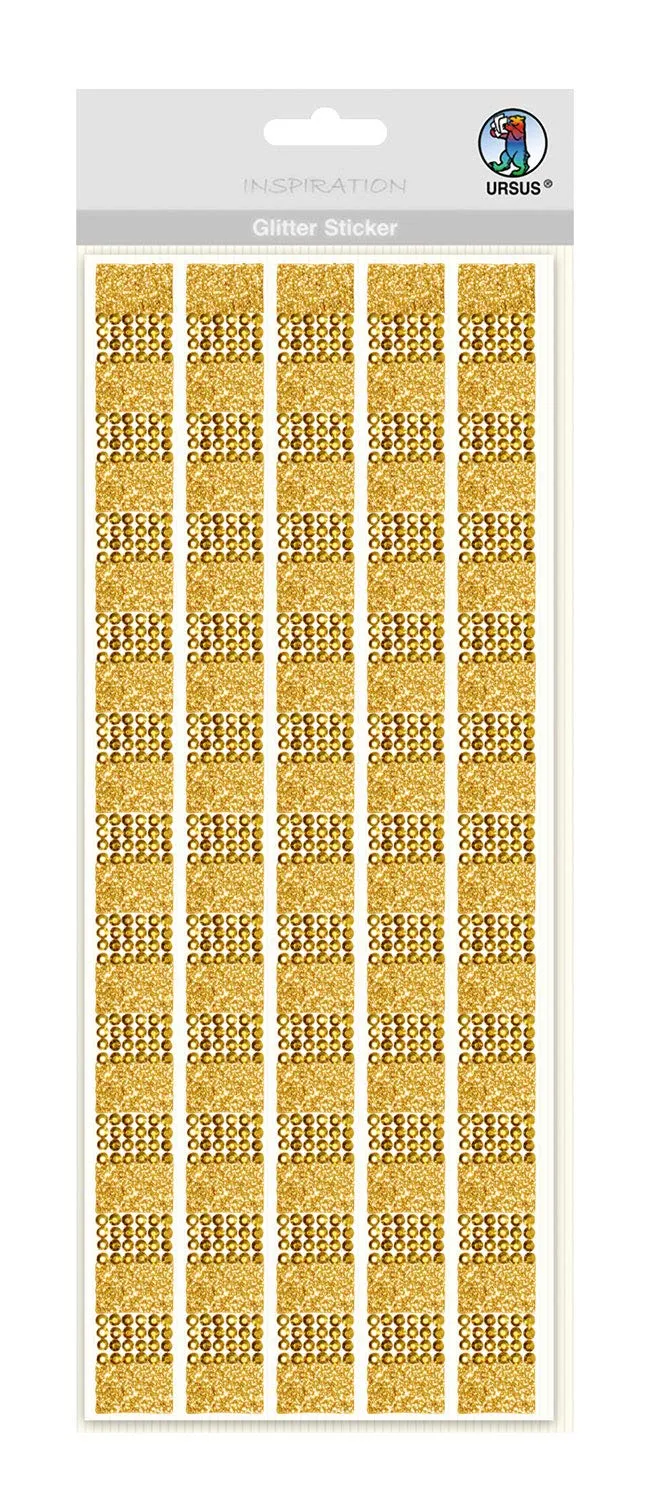 ursus-59460003-glitter-sticker-gold-selbstklebende-schmuckstein-streifen image 1