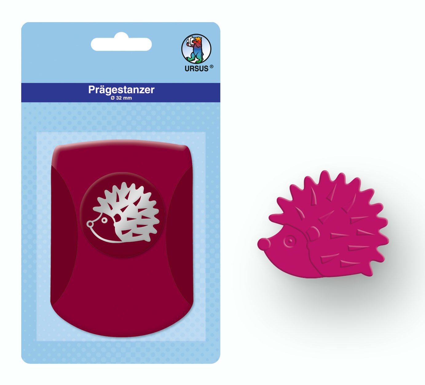 ursus-pr-gestanzer-igel-rosa-32-mm-f-r-papier-180-240g image 2