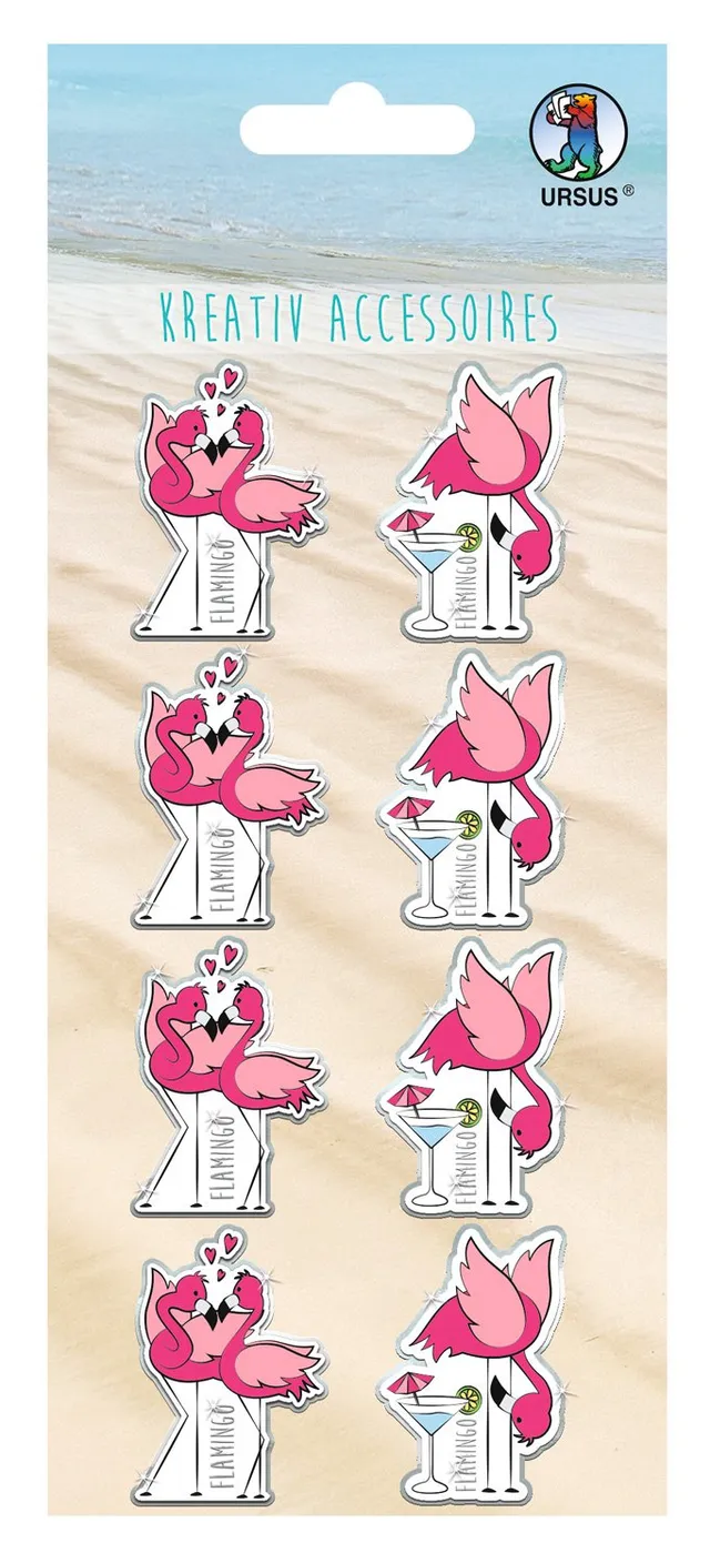 ursus-kreativ-accessoires-flamingo-sticker-selbstklebend-8-st-ck-in-2-motiven image 1